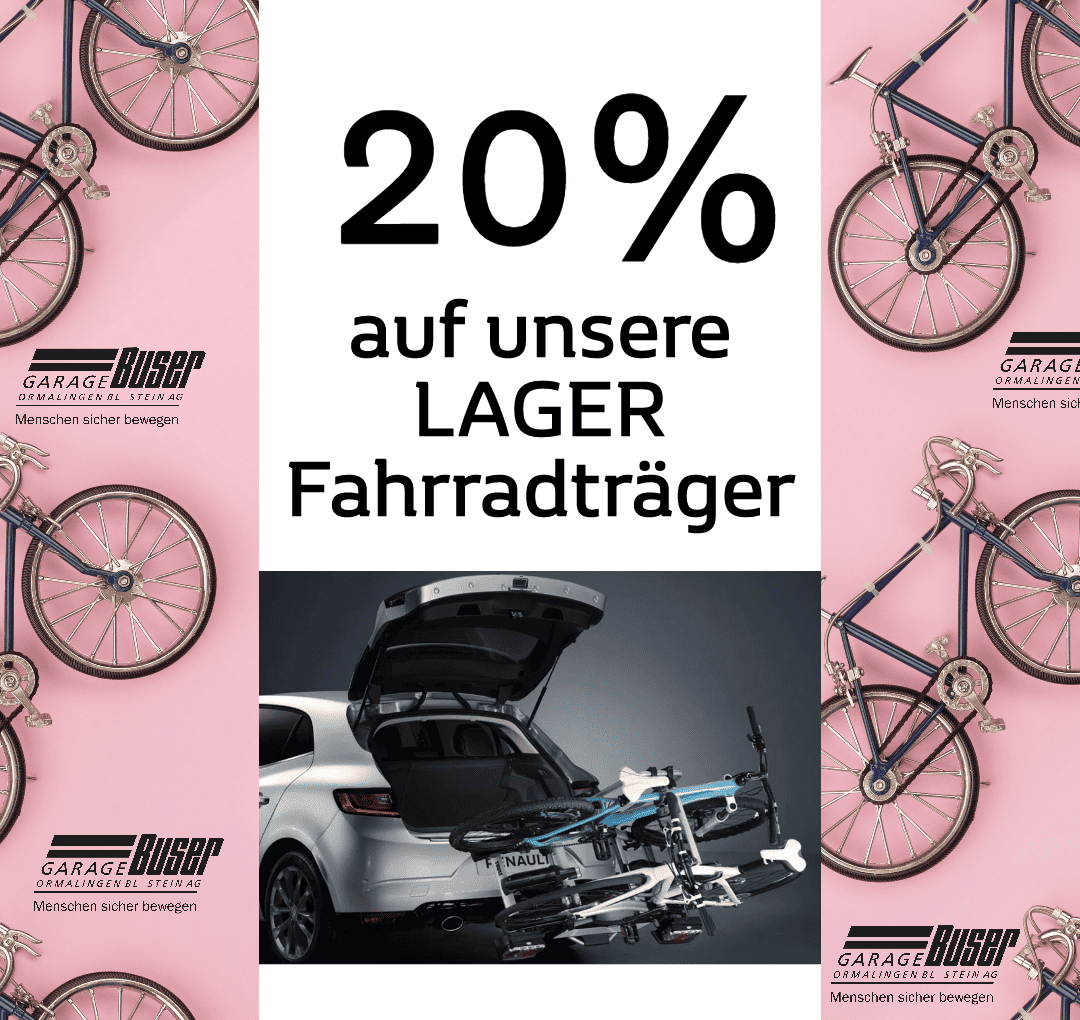 20% auf unsere LAGER Fahrradträger!
